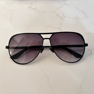 Quay Australia Black Gradient Aviator Sunglasses OPEN TAB